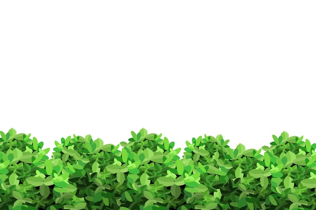 Ziergrüne Pflanze in Form einer HeckeRealistischer Gartenstrauch saisonaler Busch Boxholz Baum Krone Busch Blätter Für die Dekoration eines Parks einen Garten oder einen grünen Zaun