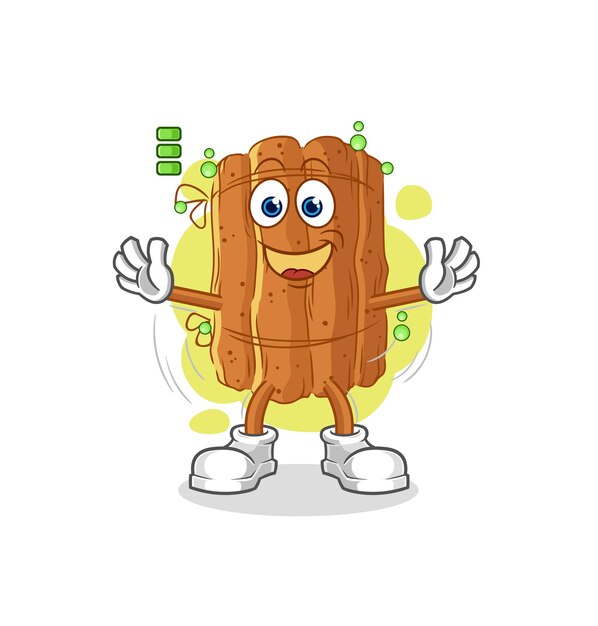 Zimt voller Batterie Charakter Cartoon Maskottchen Vektor