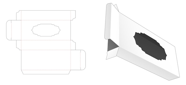 Zinn und lange box mit luxusfenster gestanzte vorlage