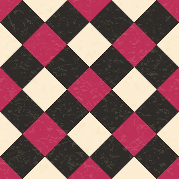 Zirkuskarneval Retro-Vintage-Dominos nahtloses Muster Argyle Rauten in Rautenform Strukturierte altmodische Retro-Grafikvorlage Vektortextur-Hintergrundkachel