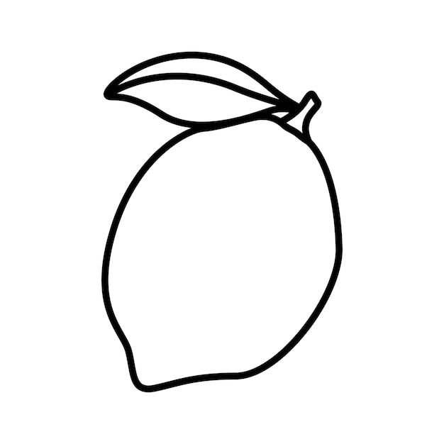 Zitronen-Linear-Zeichnung Ikon Zitrone-Liniar-Ikonen mit Blättern Skizze zum Färben Frischfrüchte-Illustrationen