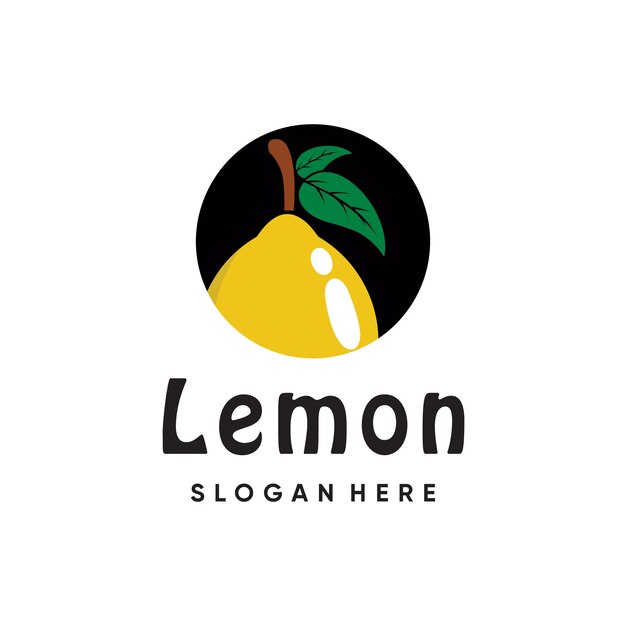 Zitronen-Logo-Designvektor mit einfachem kreativen Konzept