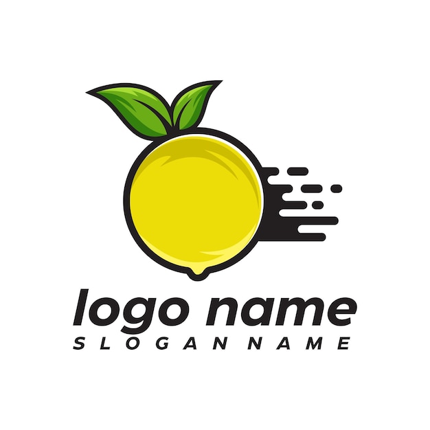 Zitronenfrucht-Logo mit Farbe