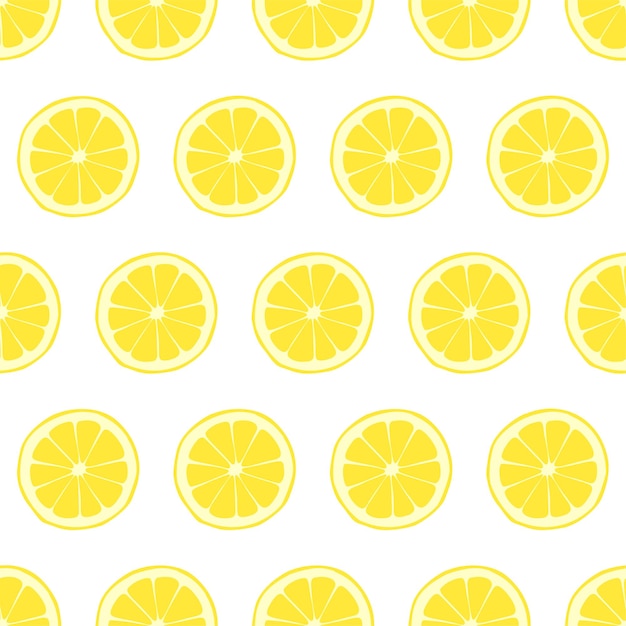 Zitronenscheiben nahtloses Muster Vektor-Illustration Früchte Tapete Hintergrund