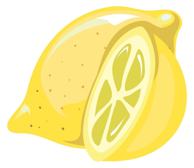 Zitronensymbol Cartoon ganze Zitrusfrüchte und geschnittene Früchte