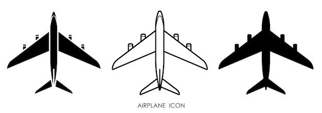 Vektor zivilflugzeug-symbol flugzeugsymbol für website vektor im flachen stil