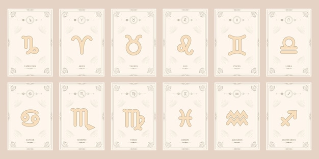 Zodiac-astrologie-horoskop-set himmlisches mystisches zodiac-horoskop