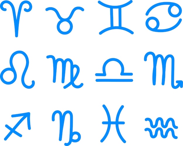 Vektor zodiac-zeichen und symbol-handzeichnungen-sammlung