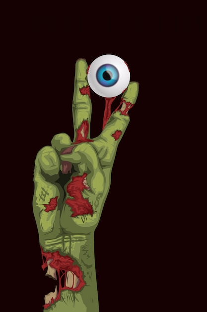 Zombie hand hoding auge