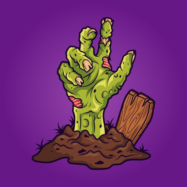 Zombie hand illustration