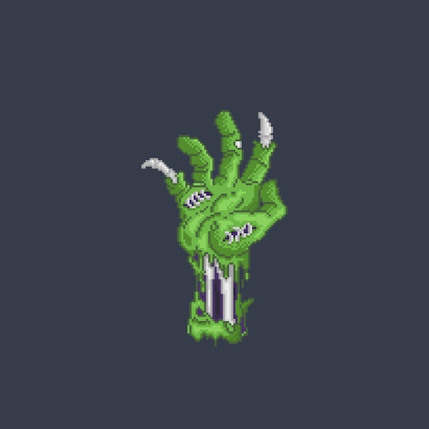 Zombie-Hand im Pixel-Art-Stil