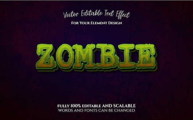 Zombie-horror-halloween-texteffekt, editierbarer gruseliger und roter textstil