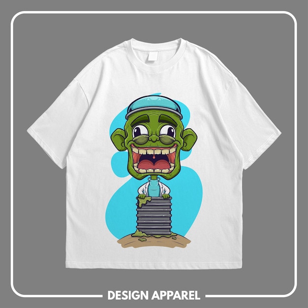 ZOMBIE-T-Shirt-Bekleidung Handzeichnung Design-Illustration