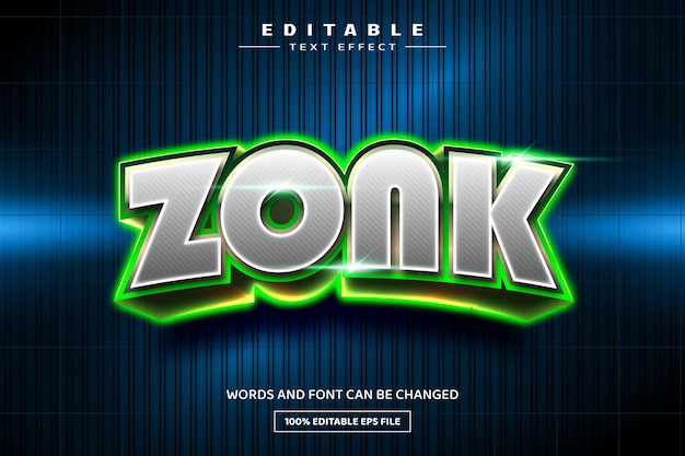 Zonk 3D-Editierbare Texteffektvorlage