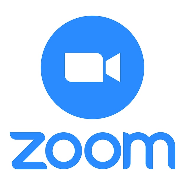 Vektor zoom-video-kommunikation zoom-logo anwendung für videokommunikation mit cloud-plattform