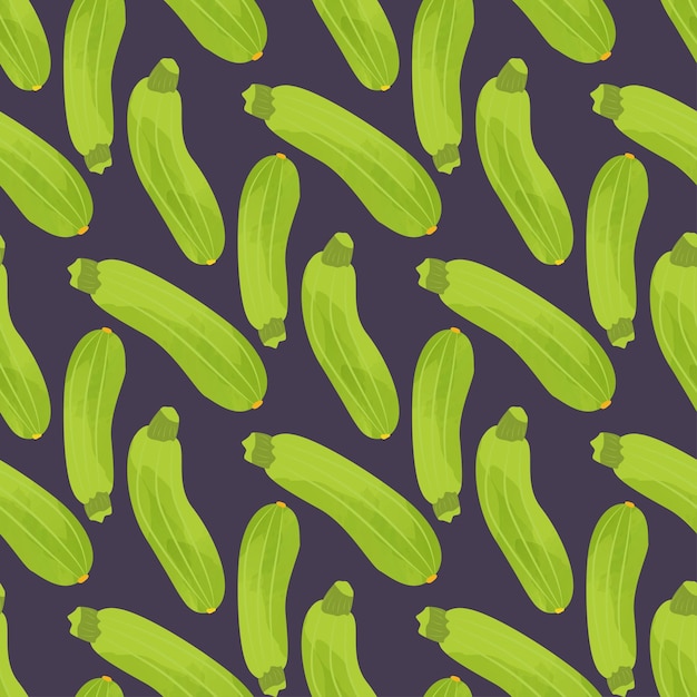 Zucchini musterdesign vektor-illustration isoliert auf schwarzem hintergrund