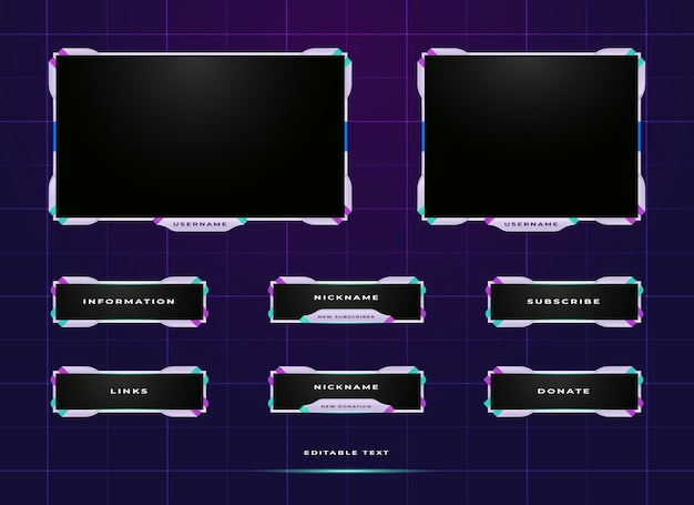 Zuckende streaming-panel-overlay-designvorlage