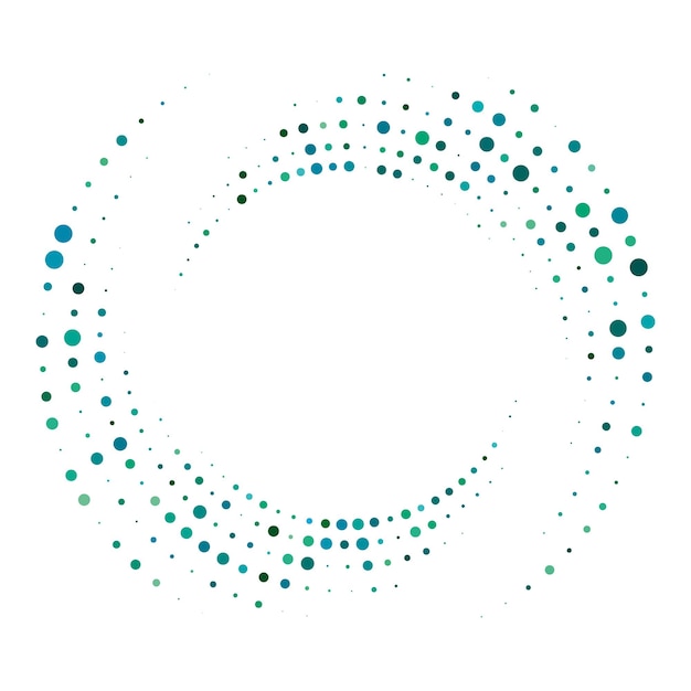 Vektor zufällig gestrichelte punkte halbtonflecken konzentrischer kreis spiralwirbel dreh-dreh-element kreisförmig