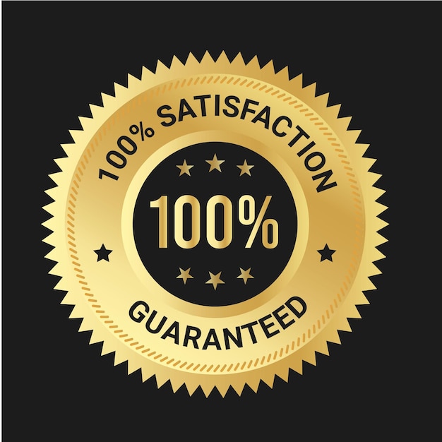 Vektor zufriedenheitsgarantie 100 logo geld-zurück-garantie kundenservice vektor-logo