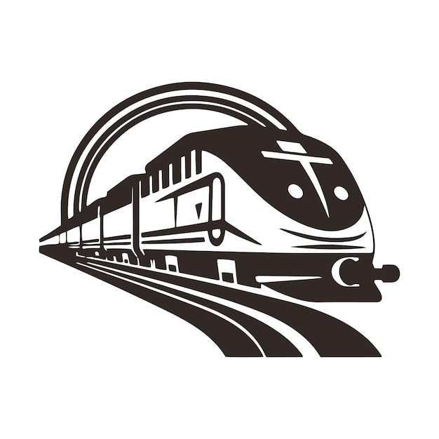 Zug-logo straßenbahn-ikonen metro-vektor-silhouette isoliertes design schwarze straßenbahn