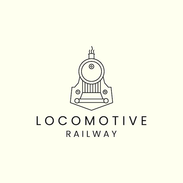 Zugreisen mit linie kunst stil logo symbol vorlage design lokomotive transport eisenbahn vektor illustration