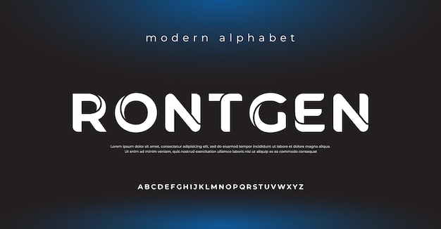 Zukünftige moderne alphabet-schriftart