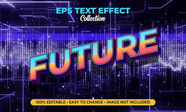 Vektor zukünftiger retro-neon-eps-texteffekt