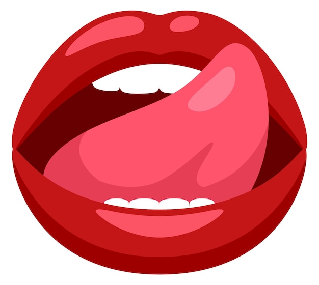 Zunge aus frauenmund rote sexy lippen