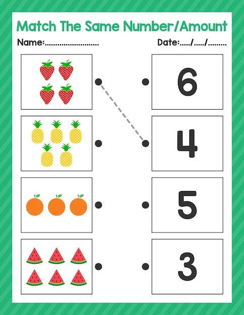 Zurück in der schule gleiche zahl beginnendes mathe-arbeitsblatt für vorschulkinder-aktivitätsblatt pre k