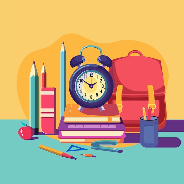 Zurück in die Schule-Illustrationen