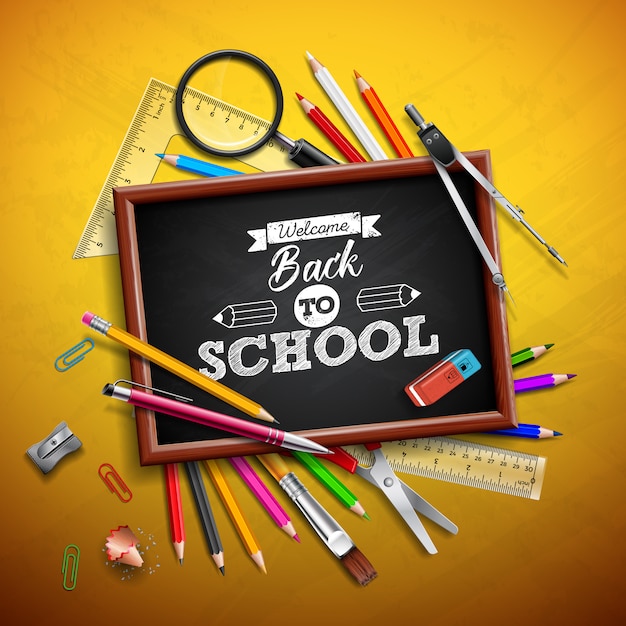 Zurück zu Schuldesign mit buntem Bleistift
