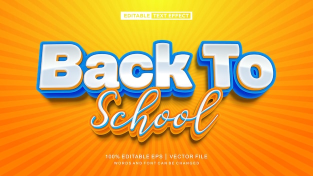 Zurück zur Schule Banner-Text-Effekt einfacher und moderner Text-Effect