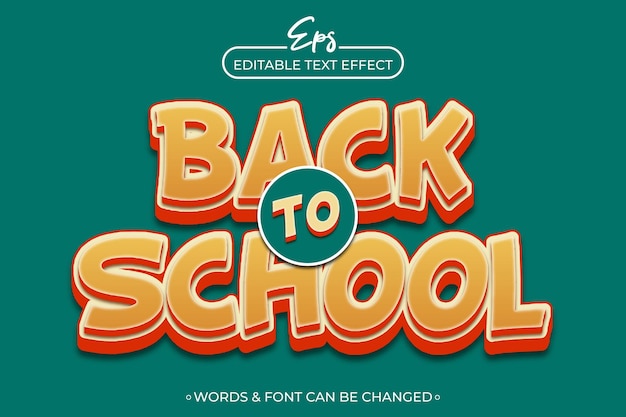 Zurück zur Schule bearbeitbare Texteffektvorlage