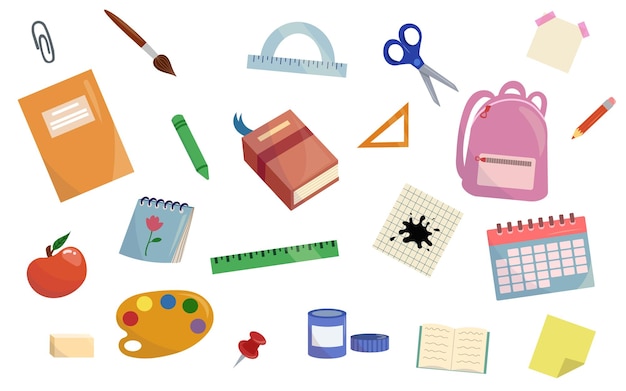 Zurück zur Schule-Set Kinder-Schreibwaren-Schulversorgung Buch-Rucksack Bleistift Farbe Notizbuch Pinsel