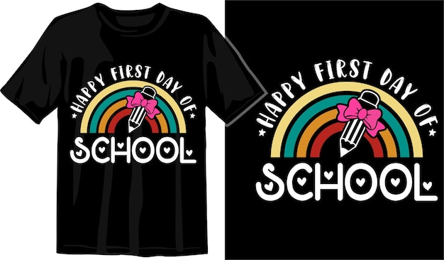 Zurück zur schule t-shirt-design, erster tag, hundert tage schule, typografie-t-shirts