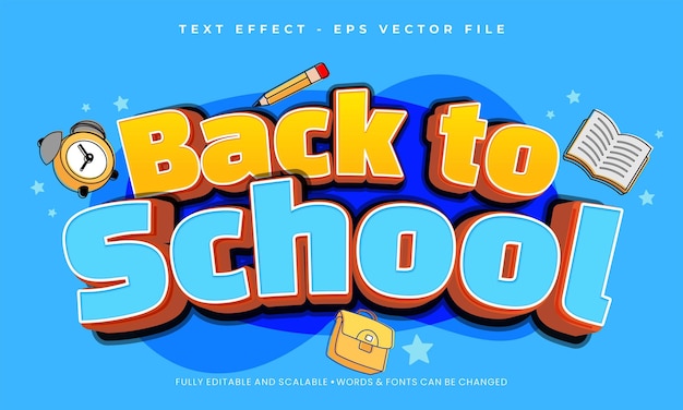 Zurück zur Schule Text-Effekt-Banner Spaß bearbeitbare Text-Efekt