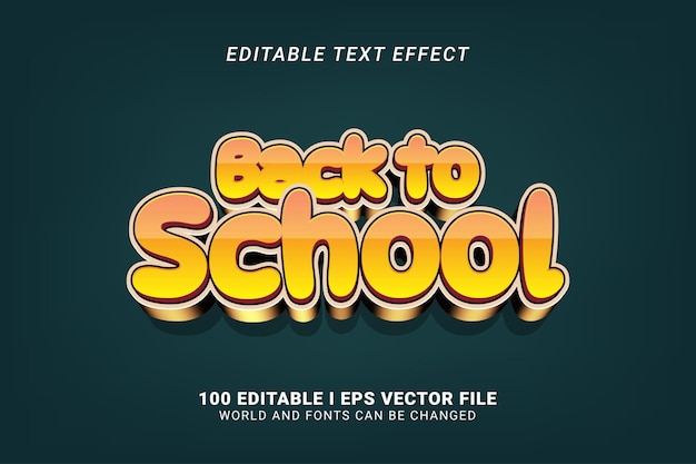 Zurück zur Schule Text-Effekt-Design