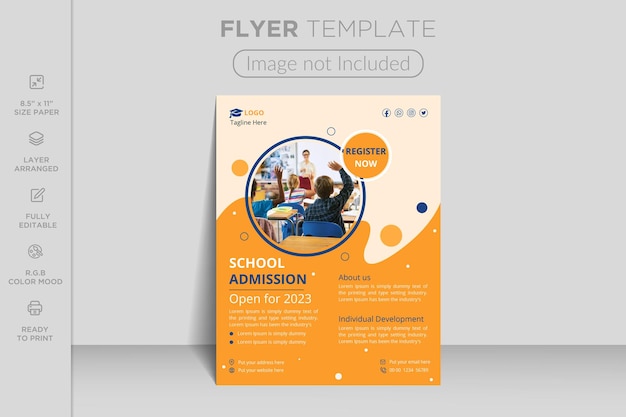 Zurück zur Schulzulassung Social-Media-Post oder Web-Banner-Vorlage oder quadratisches Flyer-Poster-Design.