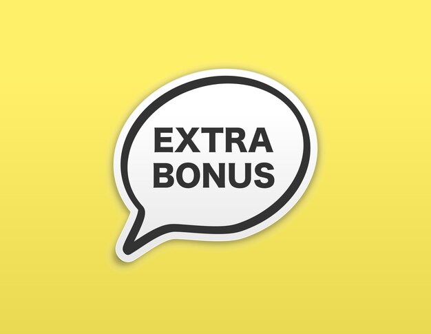 Vektor zusätzliches bonus-sprechblasen-banner-element-design-vorlagen-app-symbol