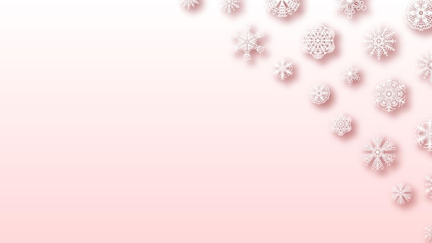 Vektor zusammenfassung hintergrund winter schneeflocken mit schatten-vektor-design-stil-vorlage