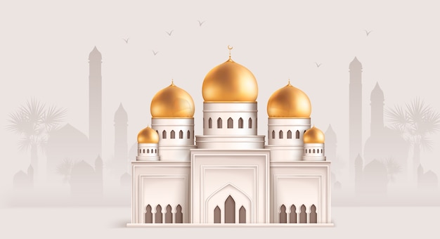 Zusammensetzung eines realistischen Moschee-Gebäudes