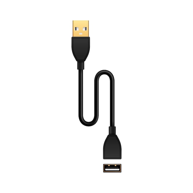 Zusammensetzung mit realistischem USB-Verlängerungskabel für Kabelverbindung