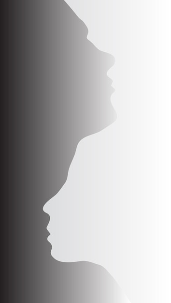 Vektor zwei abstrakte einzeilige silhouetten von menschen