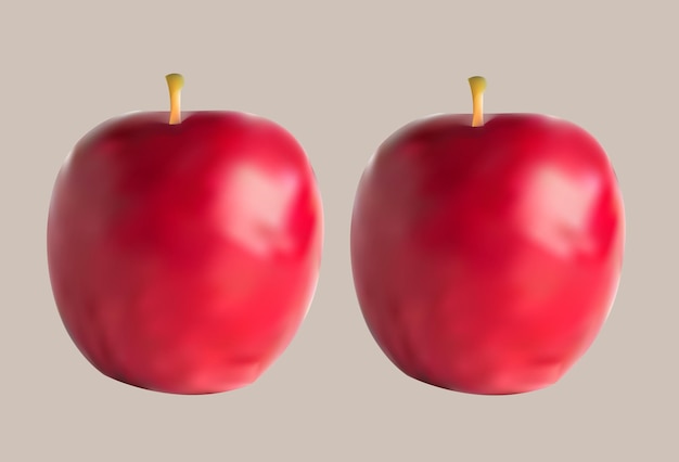 Zwei Äpfel Vektor-Illustration mit Beleuchtungs-Hintergrund