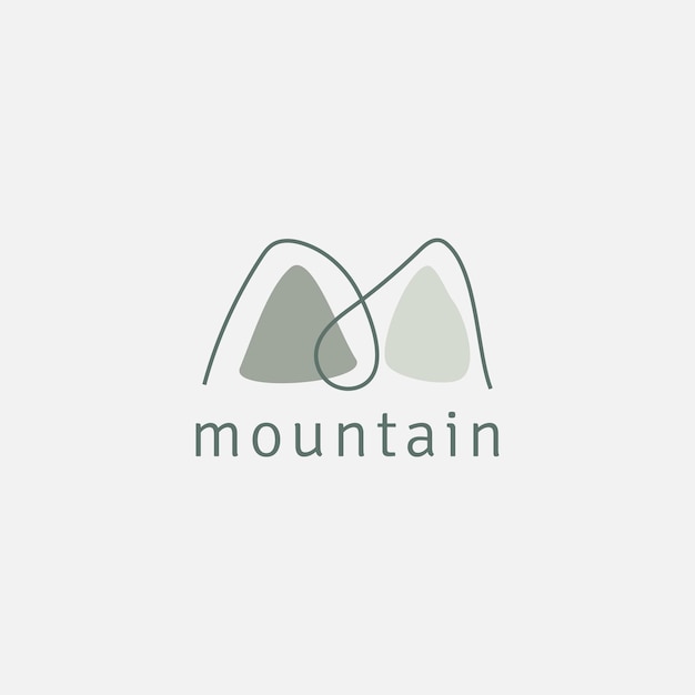 Vektor zwei berge-logo im minimalistischen stil