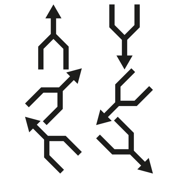 Vektor zwei ein pfeil-set für konzeptdesign-vektorillustration