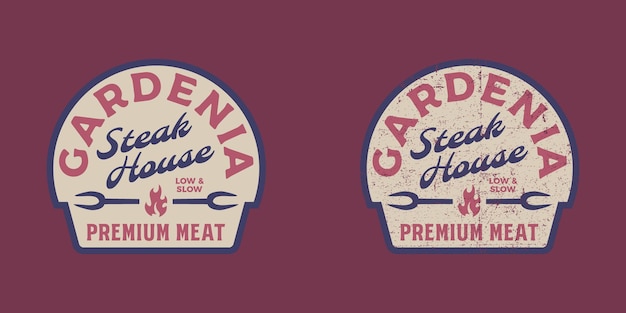 Vektor zwei logos für ein restaurant namens cardiola steakhouse