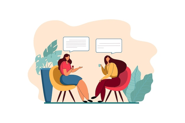 Zwei Personen in einer Geschäftsdiskussionswebillustration