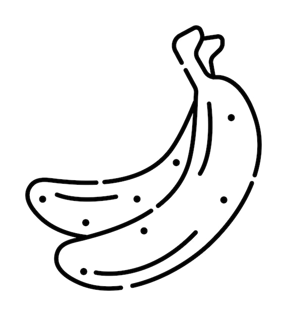 Zwei schwarze linienbananen minimale vektorillustration