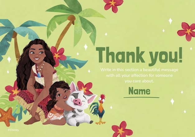 Zwei Schwestern von Moana über die Meilen Dankekarten